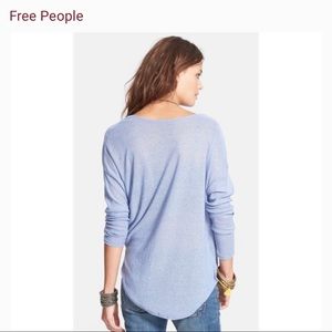 WE THE FREE Buckley Tee Draped Top Long Sleeve Tee Light Blue Size S